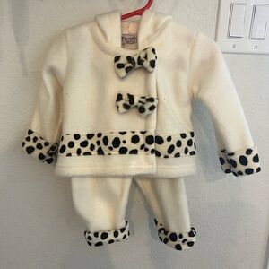Vintage Cream and Black Baby Outfit